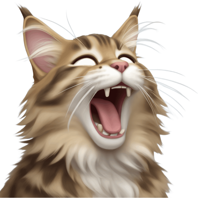 cute yawning Mainecoon emoji