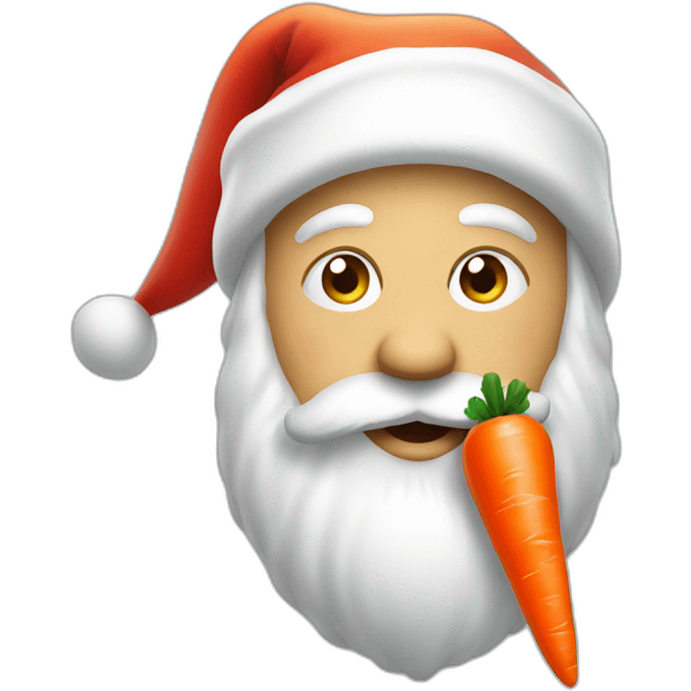 Santa claus eating carrot emoji