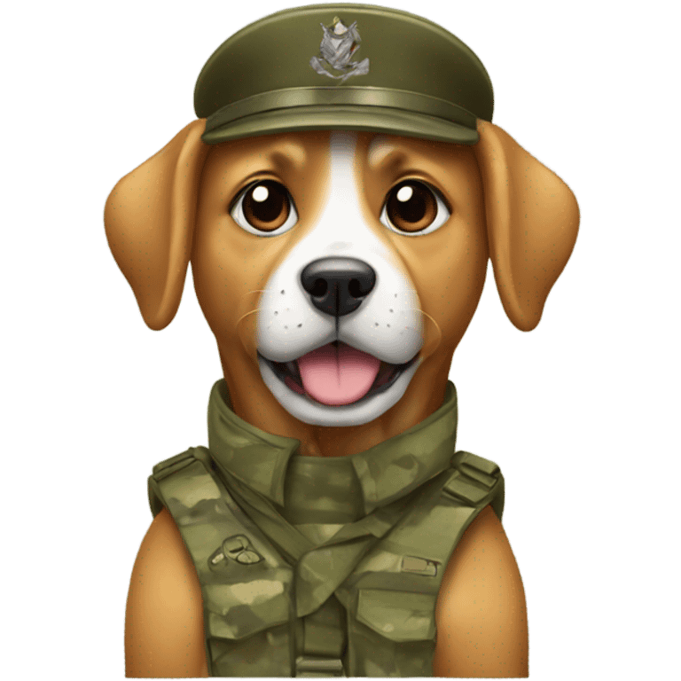 Dog in army emoji