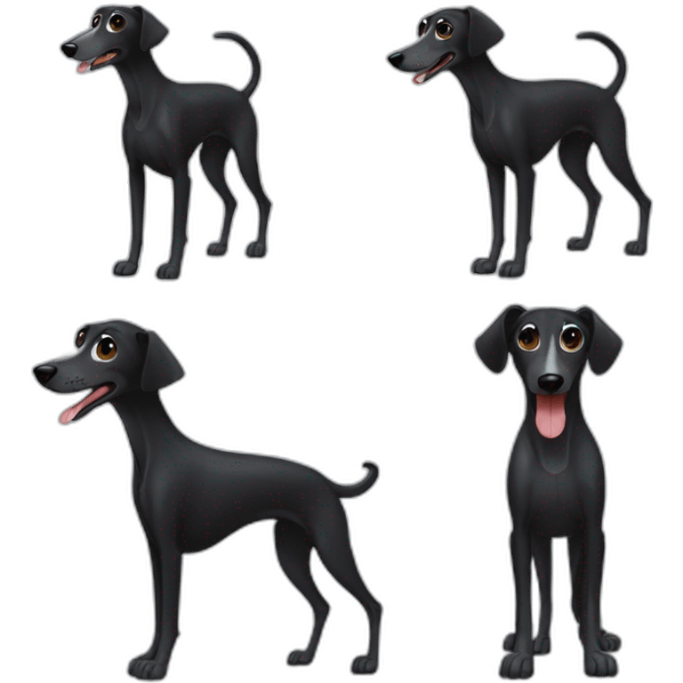 black dog galgo emoji