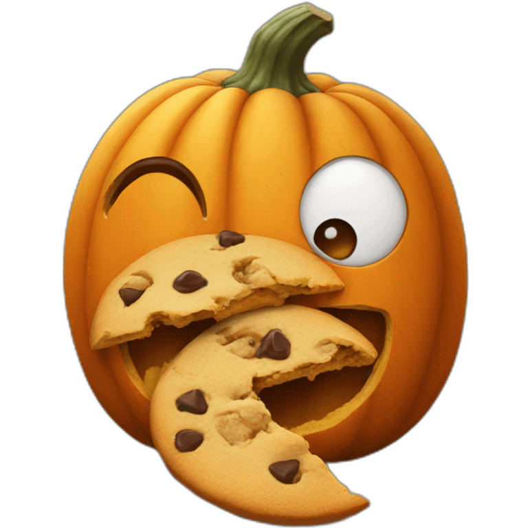 pumpkin eats cookie emoji