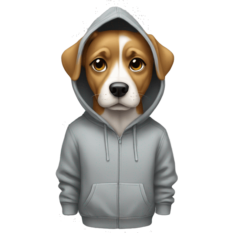 Dog wearing a hoodie emoji