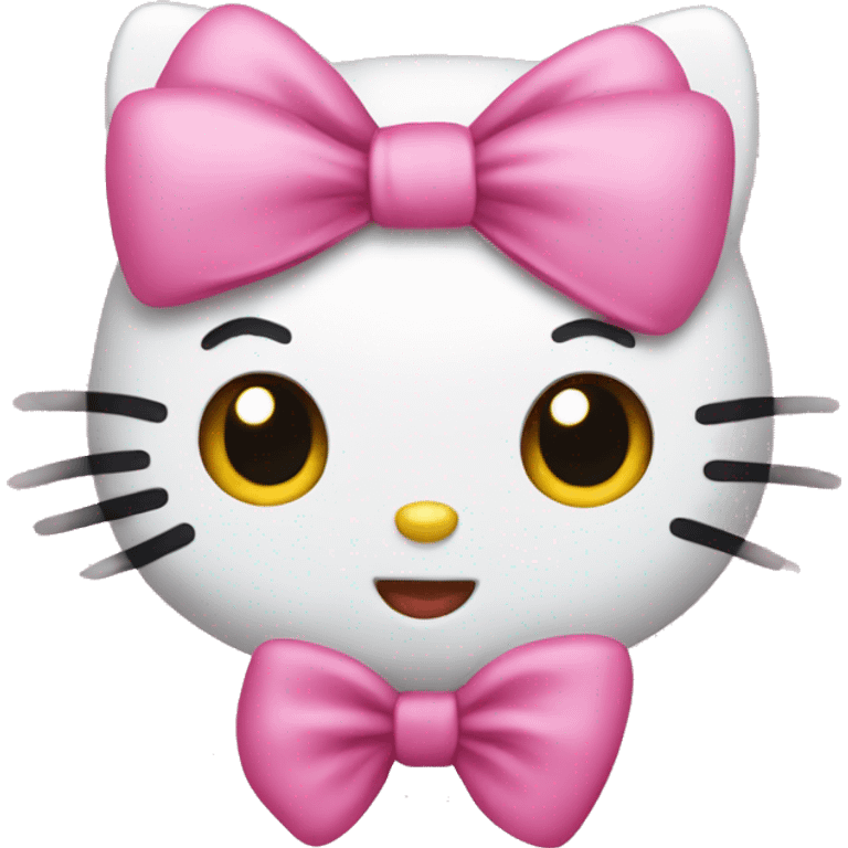 Hello kitty with a pink bow emoji