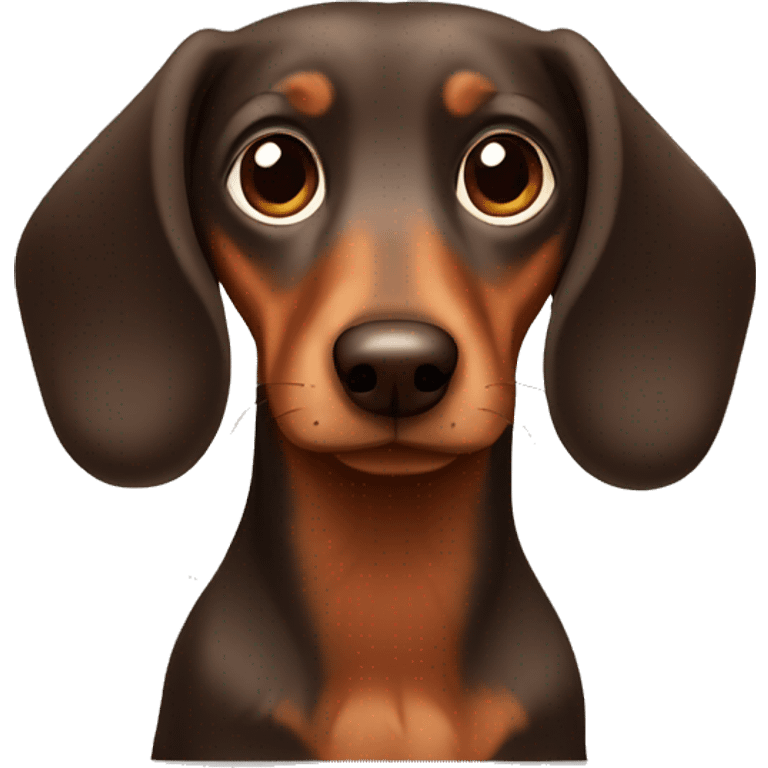 Sad brown Long-haired dachshund emoji