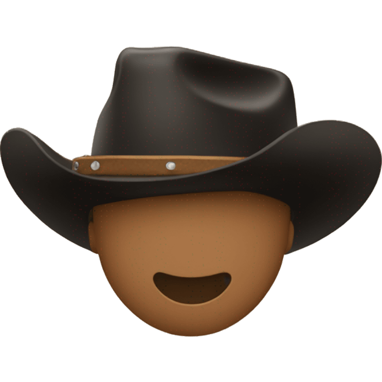 Black Cowboy hat kissing flirting light brown face emoji