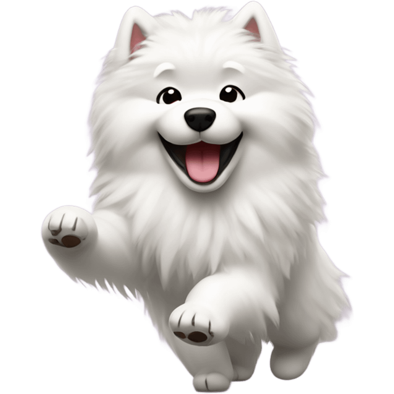 a samoyed dog dancing emoji