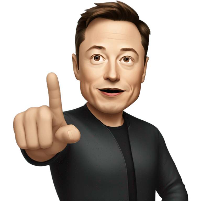 Elon musk pointing with index finger emoji