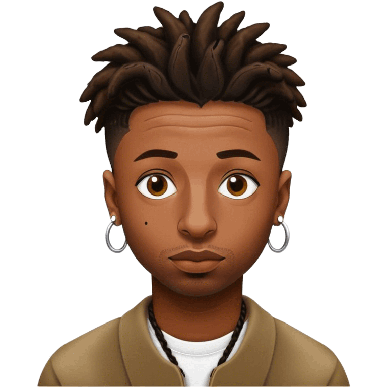 21 savage with short dreads  emoji