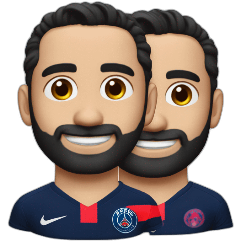 Adil Rami trait sourcils maillot psg emoji