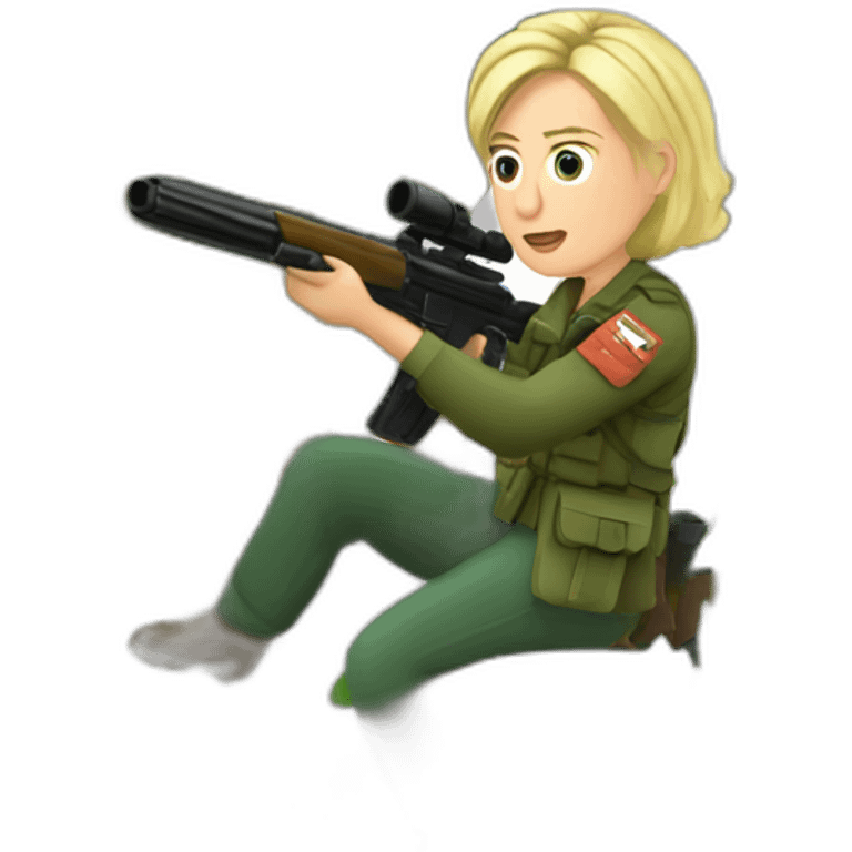 Realistic Marine Lepen shooting trees emoji