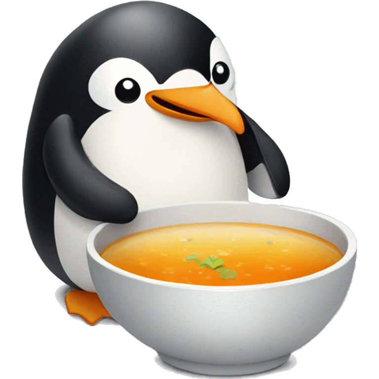 penguin eating soup emoji