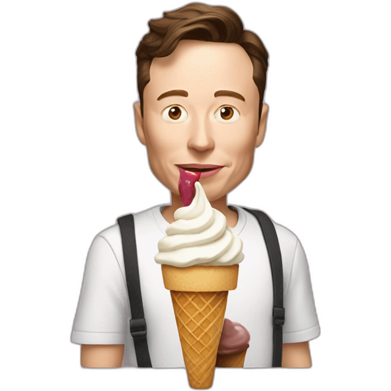 Elon musk with ice cream  emoji