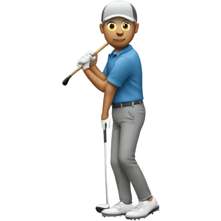 Man with grey pants golfing emoji