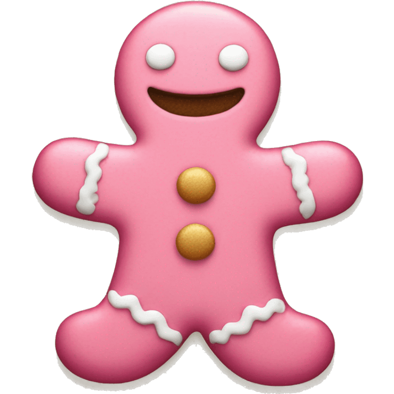 Pink gingerbread man emoji