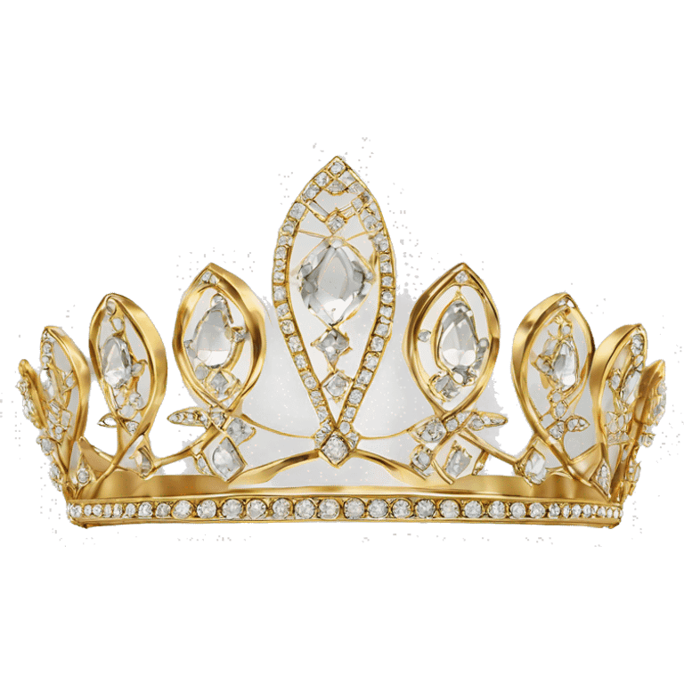 1920 style tiara diamonds gold art eco emoji