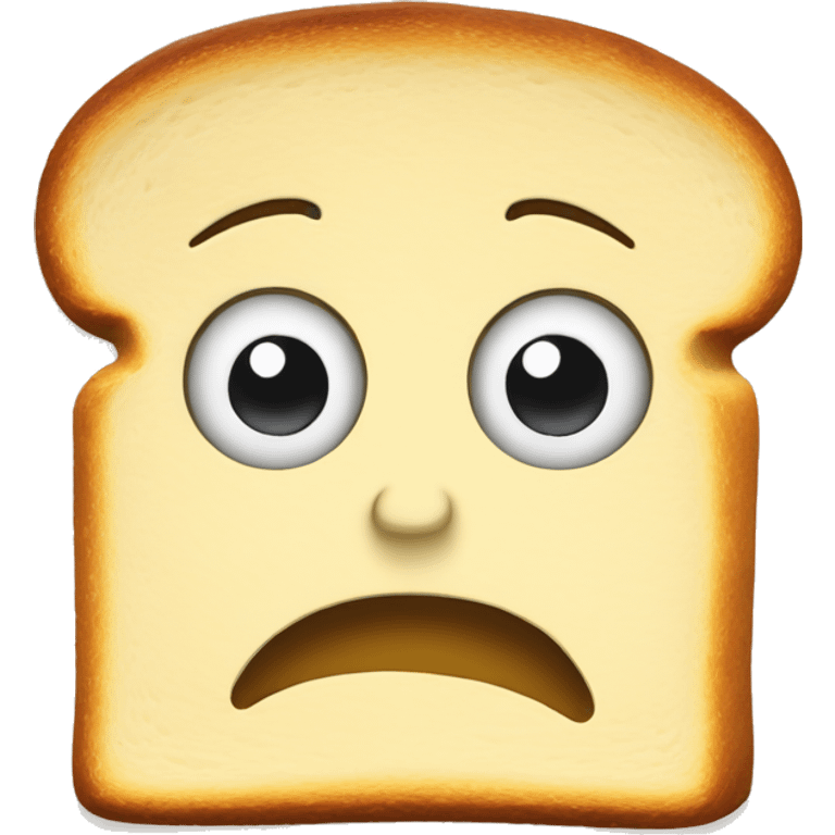 exaggerated sad expression on a sad toast emoji