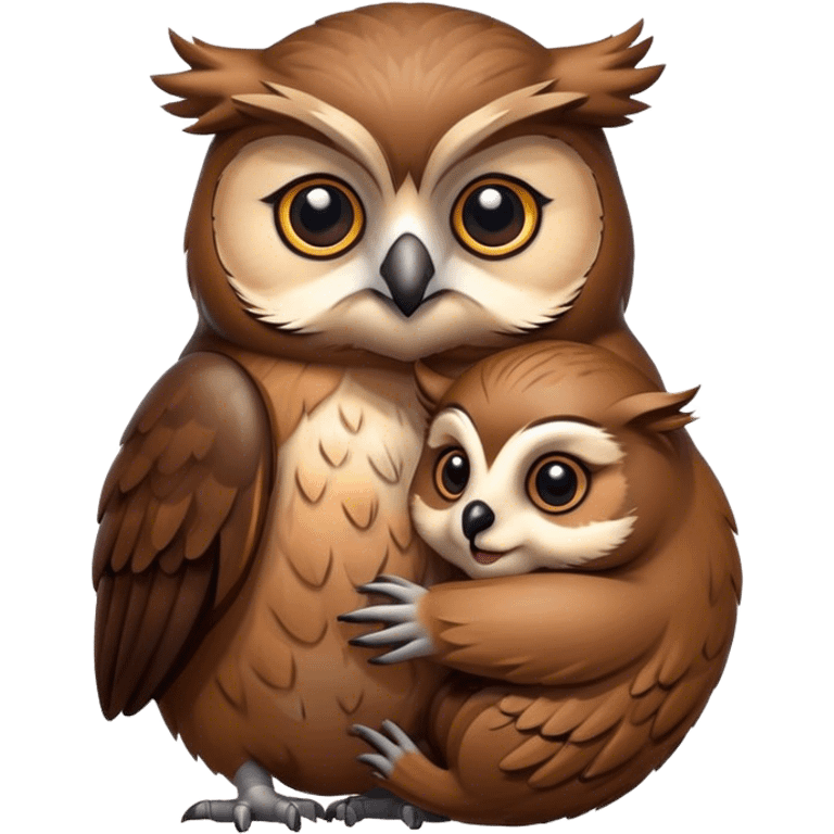 owl hugs beaver emoji