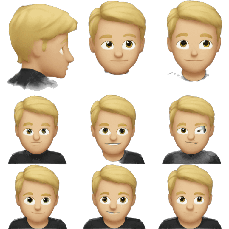 blond guy in a black nike techsuit with a sniffing nose emoji