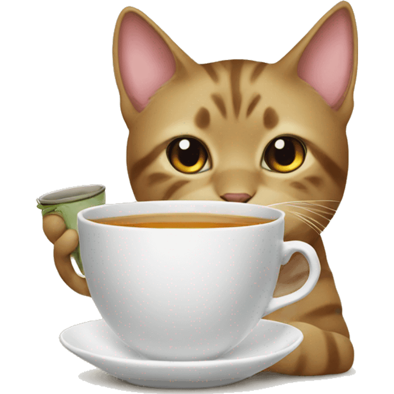 cat and tea emoji