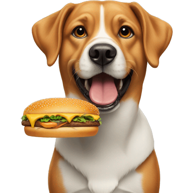 Dog eat a burger emoji