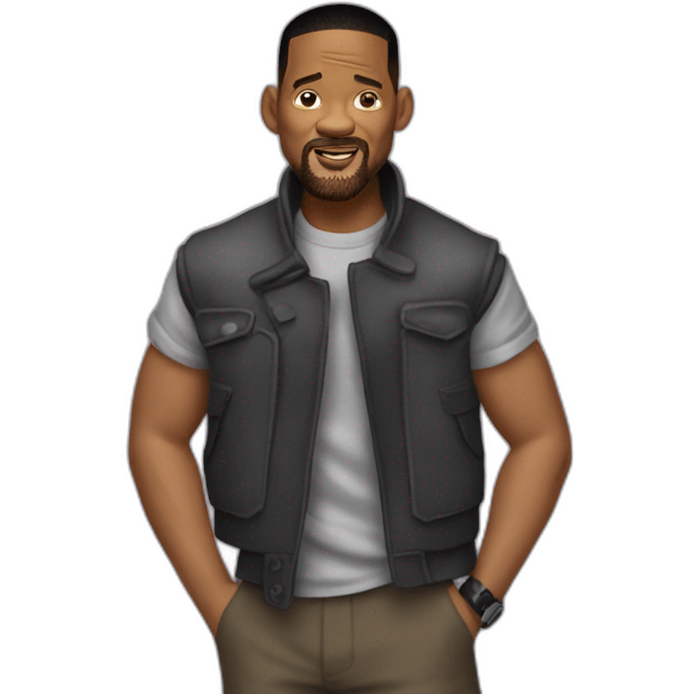 Will Smith a côté d'un singe emoji