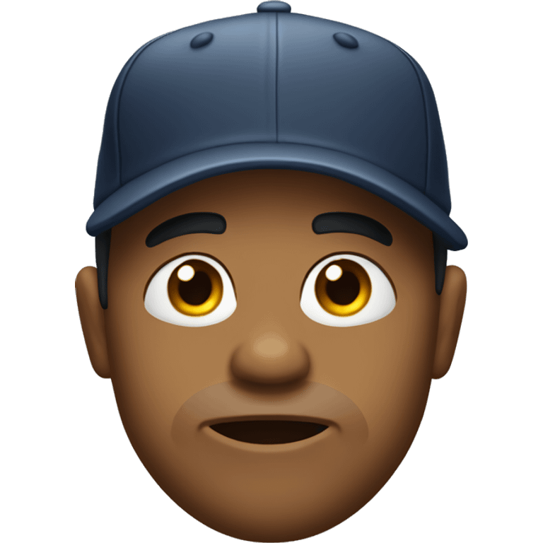 Man with backwards baseball cap biting his lip emoji