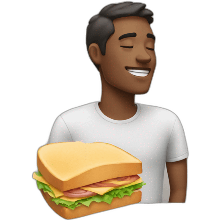 Guy dreaming with a sandwich  emoji