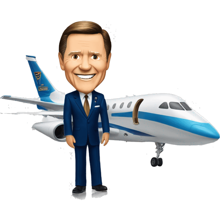 Kenneth Copeland in front of a jet emoji