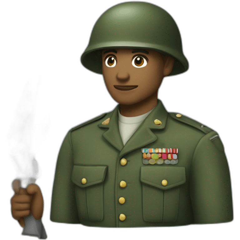 Militaire avec un lance roquette emoji