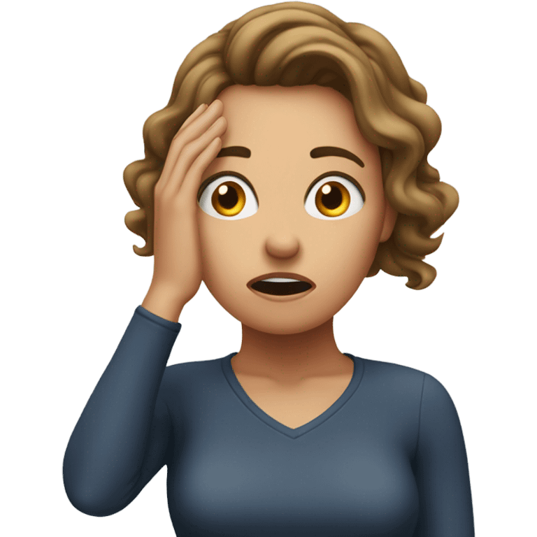 Woman shocked hand on her head  emoji