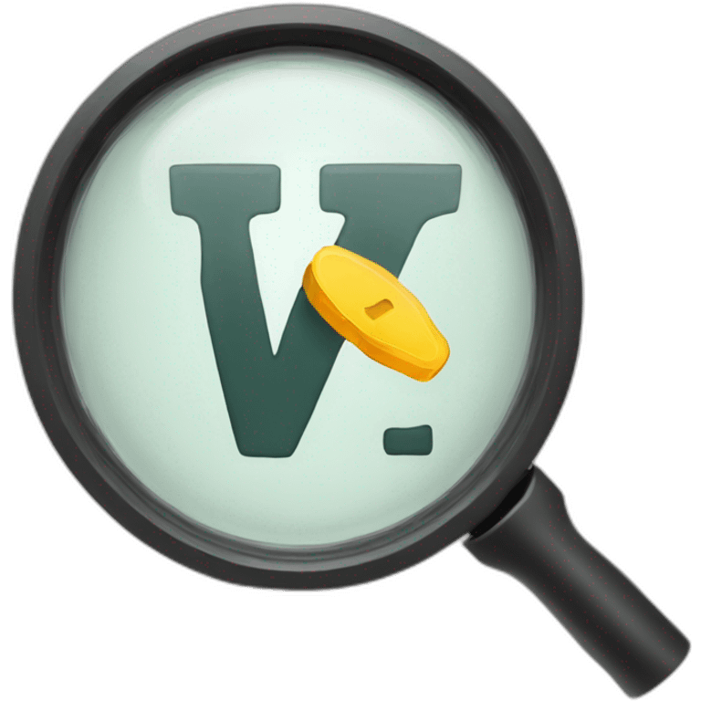 The letter W under a magnifier emoji