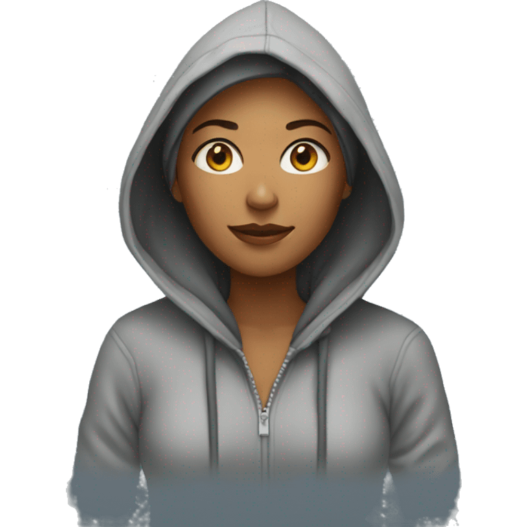 wooman in hoodie emoji