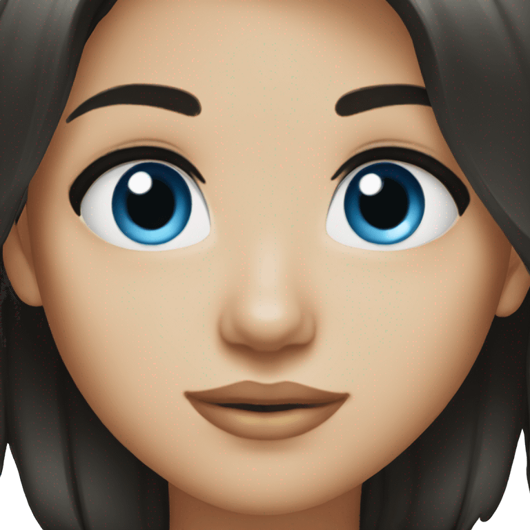 Blue eyed brunette black hair emoji