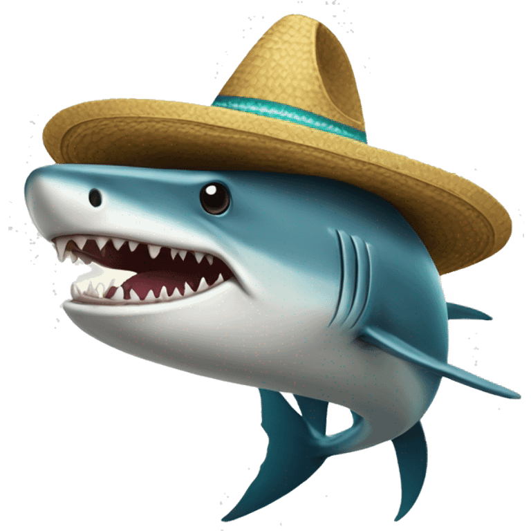 Tiburón con sombrero  emoji