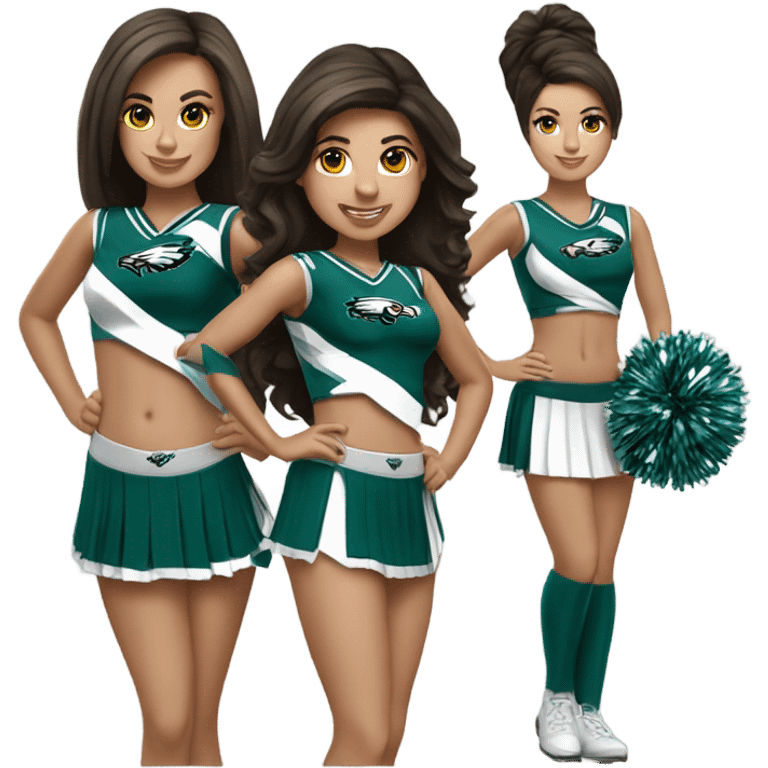 Philadelphia Eagles cheerleader brunette cheer emoji