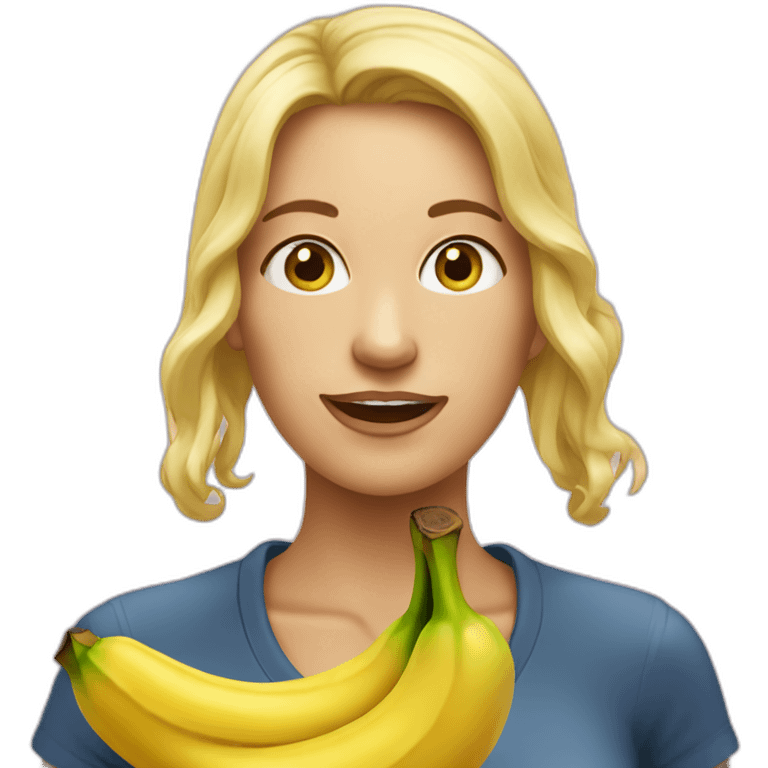 Femme mange banane emoji