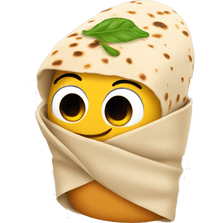 Burrito wearing a beanie emoji