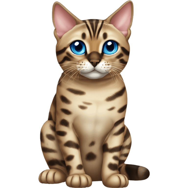 Seal Bengal cat with Blue eyes sitting emoji