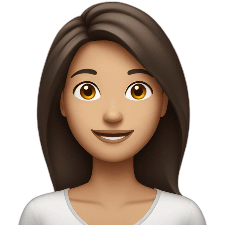 brunette person smiling emoji