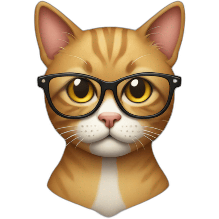 Brutal cat in the glasses emoji