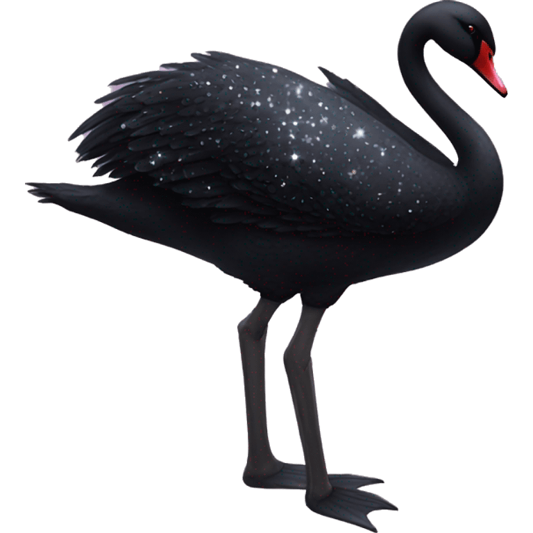 Sparkling black swan emoji