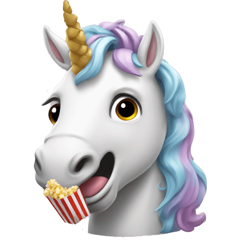 unicorn eating popcorn emoji