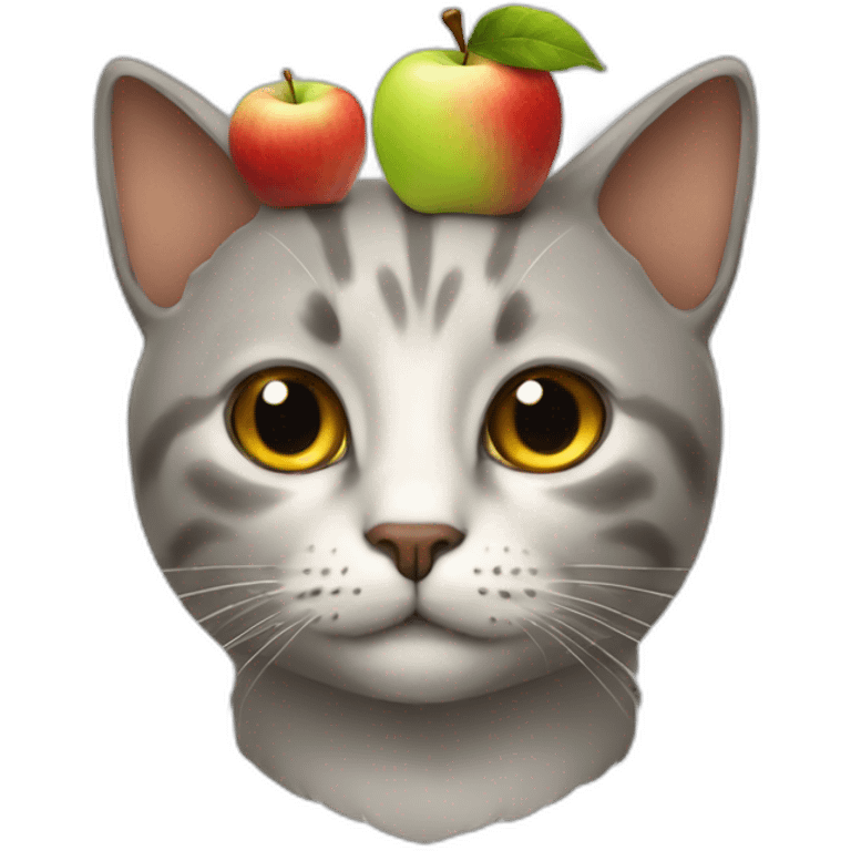 cat with apple on head emoji