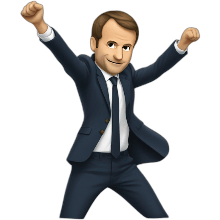 Macron qui fait un dab emoji