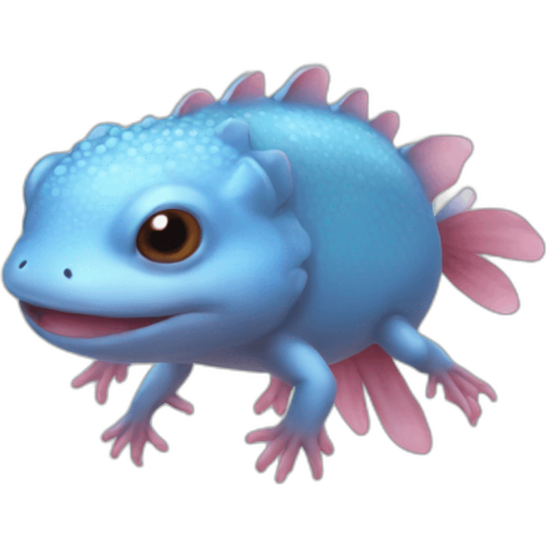 A blue axolotl emoji