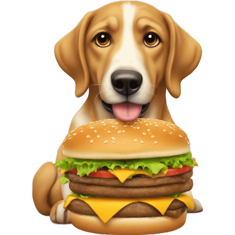 perro comiendo hamburguesas emoji