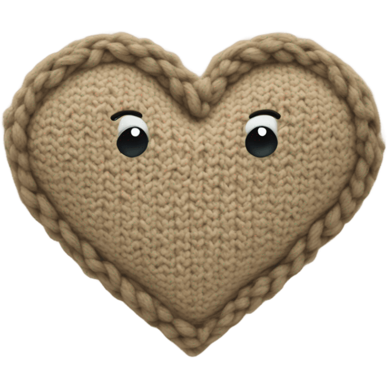 Knitted beige heart emoji