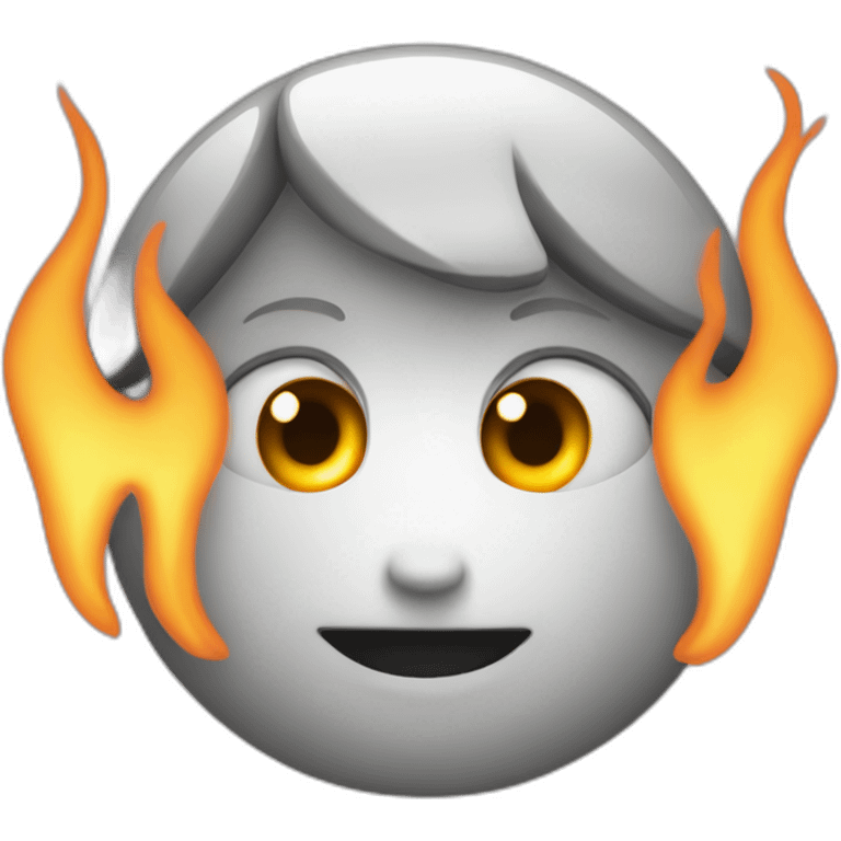 Emoji avec des flammes dans les yeux emoji