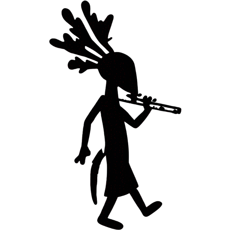 Navajo Kokopelli simple black with flute emoji