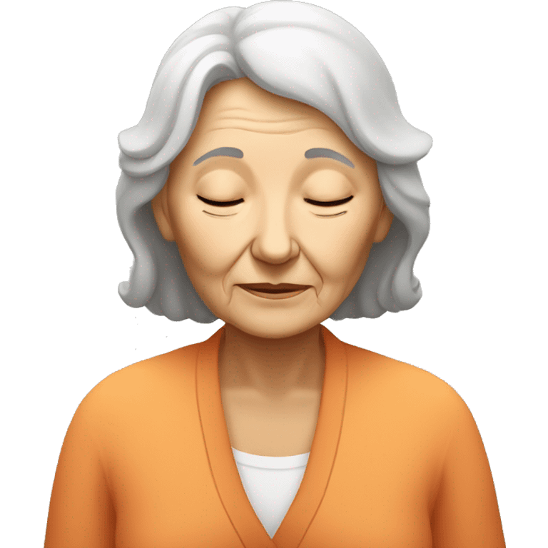 old lady meditating emoji